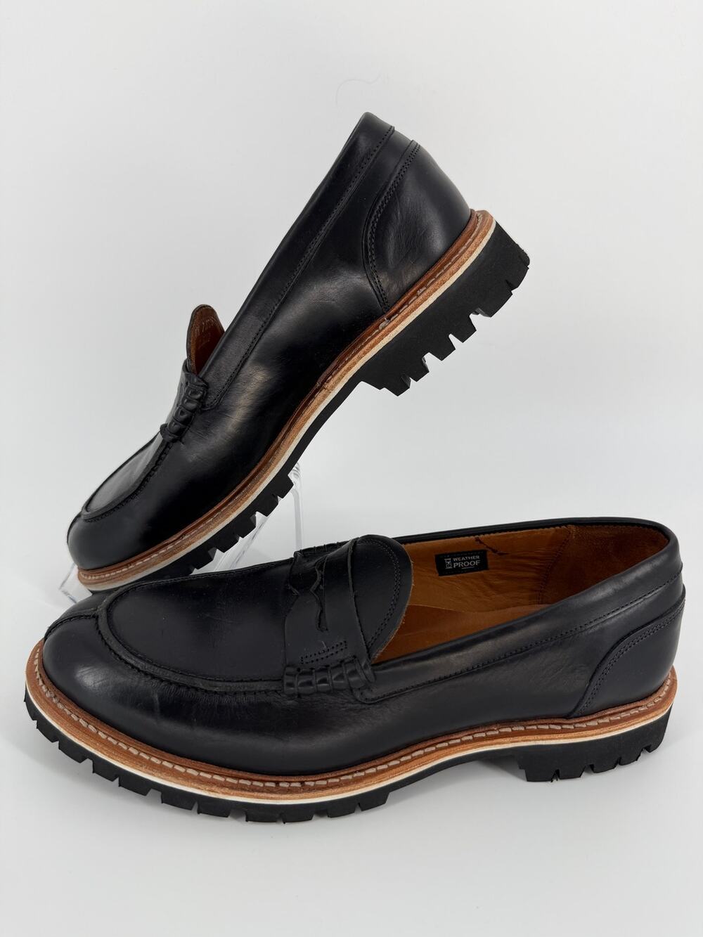 Allen Edmonds Freeport Weatherproof Penny Loafers Black Leather 11.5 D Lug Sole